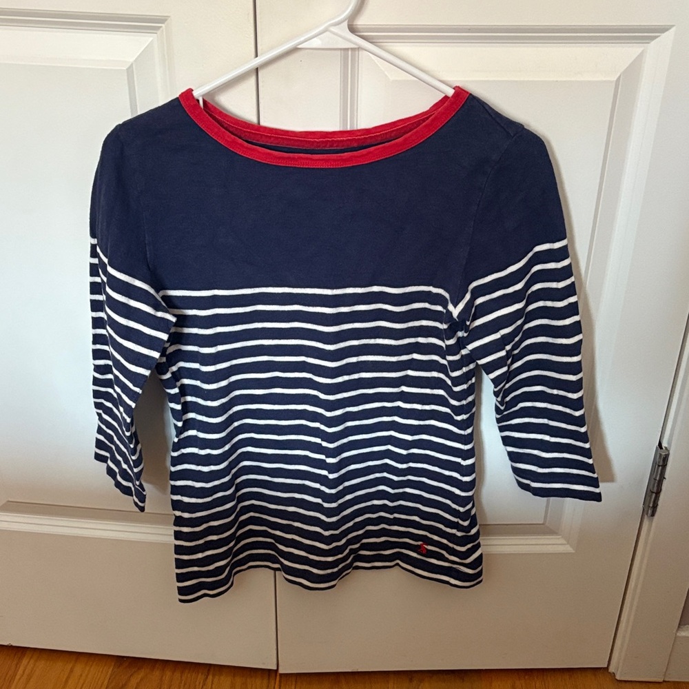 Joules Navy and White Striped Long Sleeve Tee